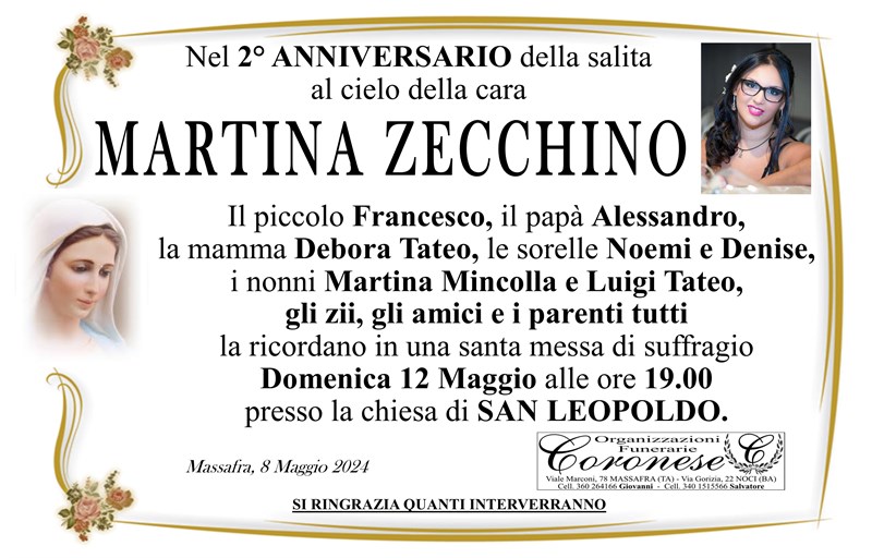 Anniversario di Martina Zecchino