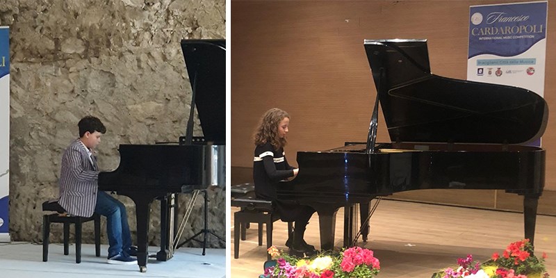 Concorso internazionale di pianoforte "Cardaropoli": diploma di primo premio per due giovanissimi