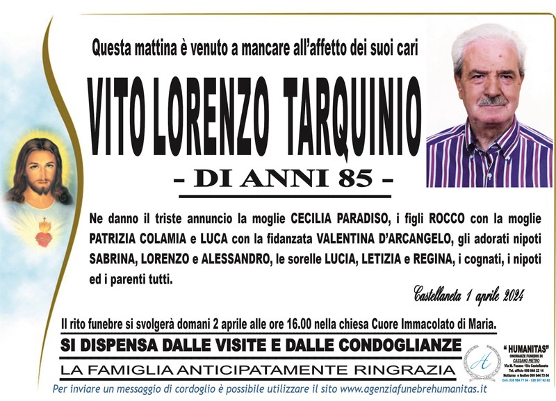 Trigesimo di Vito Lorenzo Tarquinio