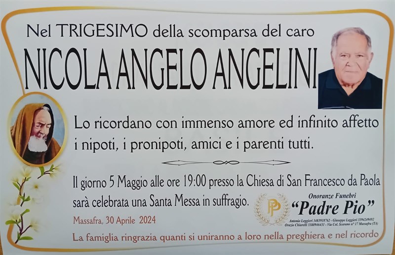Trigesimo di Nicola Angelo Angelini