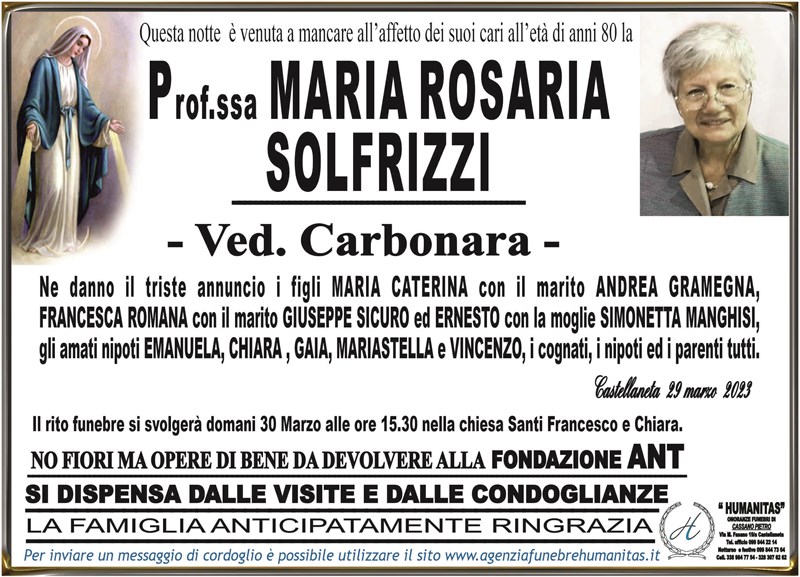 Anniversario di Maria Rosaria Solfrizzi