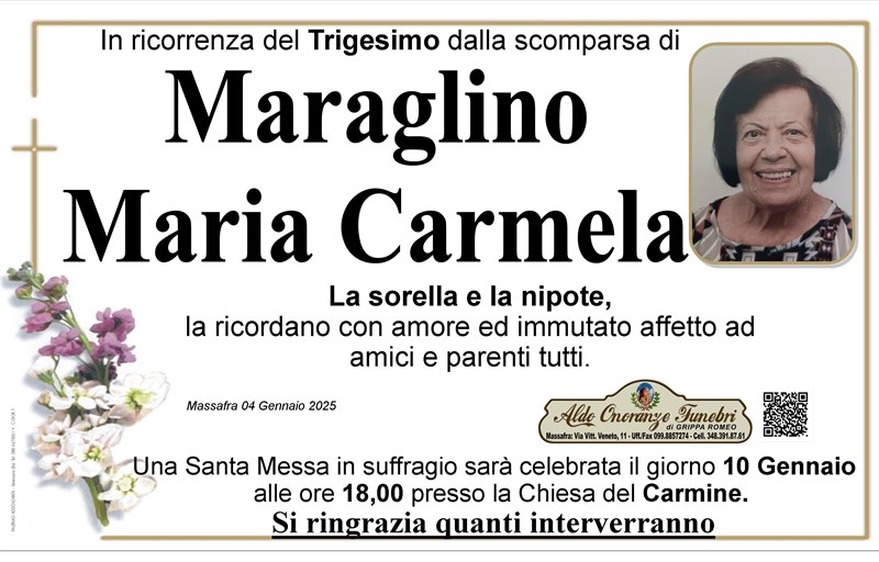 Trigesimo di Maria Carmela Maraglino
