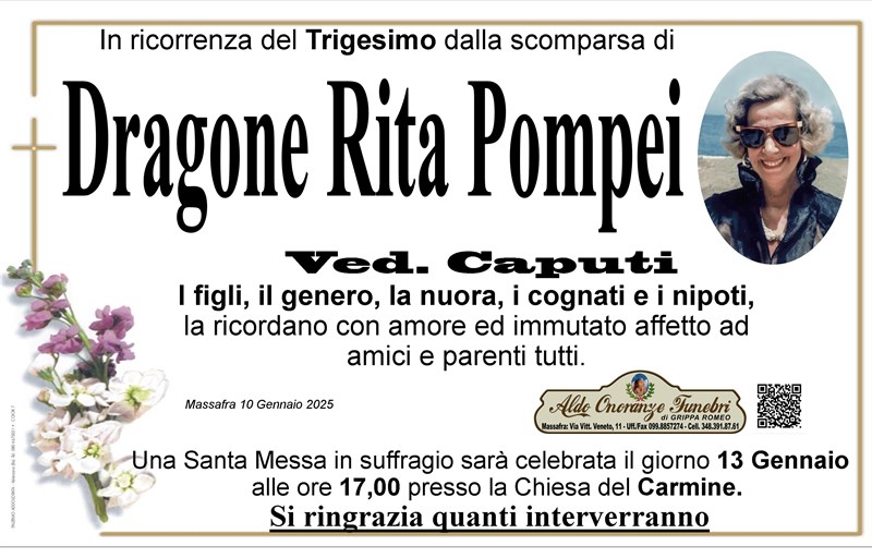 Trigesimo di Rita Pompei Dragone