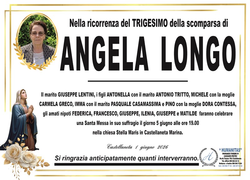 Trigesimo di Angela Longo