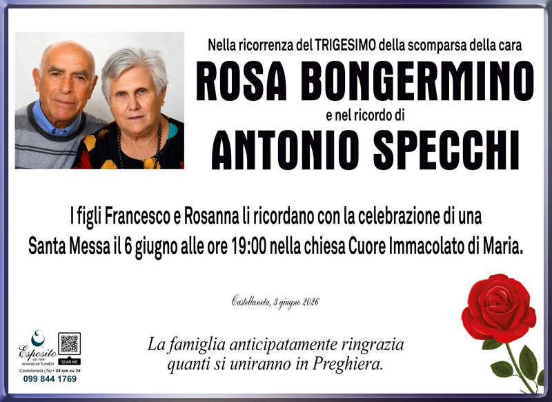 Trigesimo di Rosa Bongermino