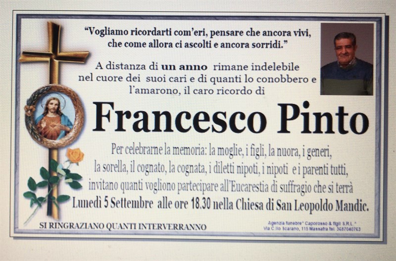 Anniversario di Francesco Pinto
