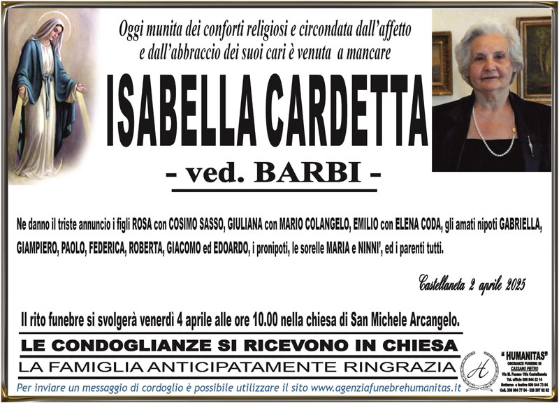Trigesimo di Isabella Cardetta