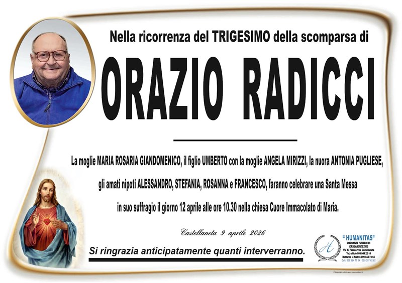 Trigesimo di Orazio Radicci