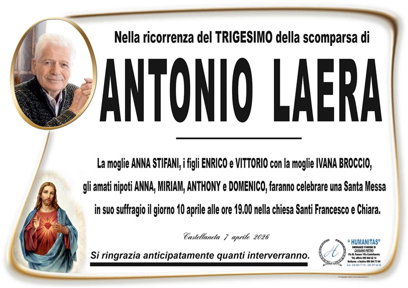 Trigesimo di Antonio Laera
