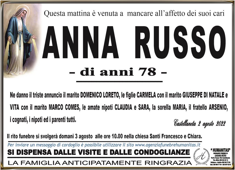 Trigesimo di Anna Russo