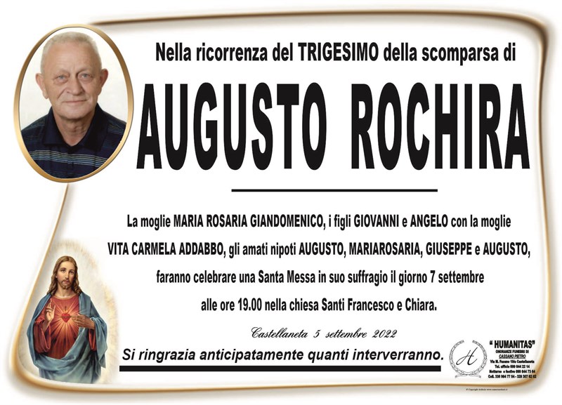 Trigesimo di Augusto Rochira