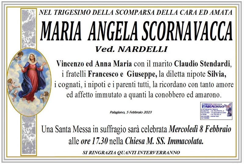 Trigesimo di Maria Angela  Scornavacca