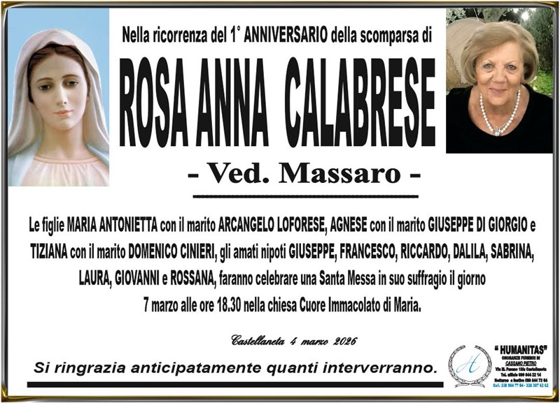 Anniversario di Rosa Anna Calabrese