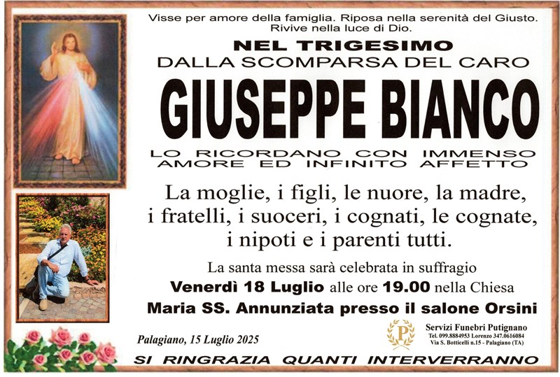 Trigesimo di Giuseppe Bianco