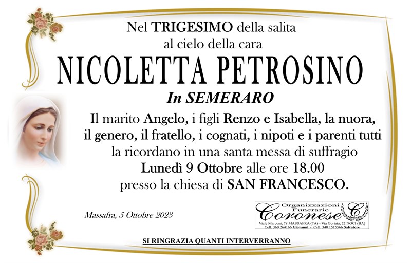 Trigesimo di Nicoletta Petrosino