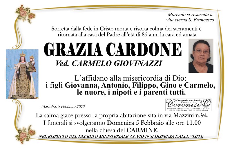 Anniversario di Grazia Cardone