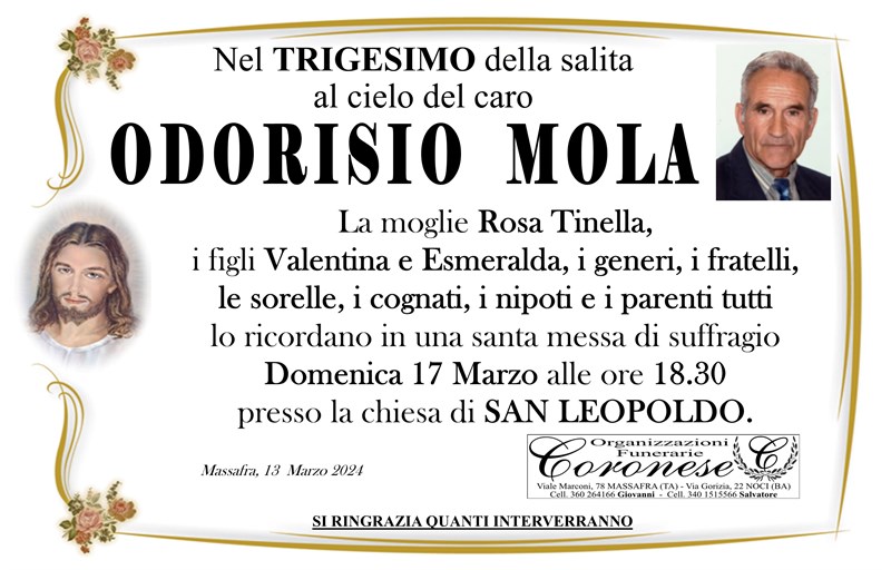 Trigesimo di Odorisio Mola