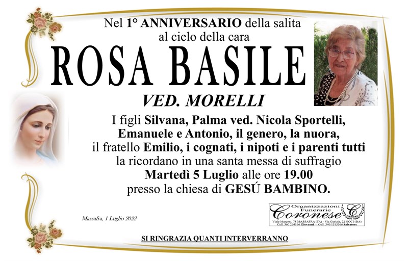 Anniversario di Rosa Basile
