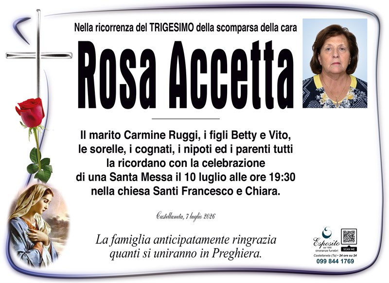 Trigesimo di Rosa Accetta