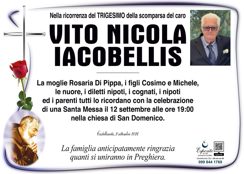 Trigesimo di Vito Nicola Iacobellis