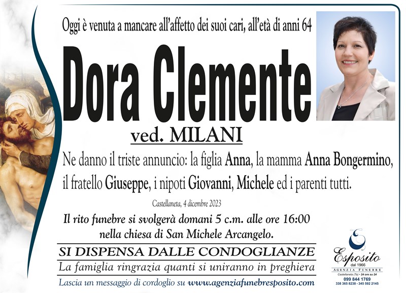 Trigesimo di Dora Clemente