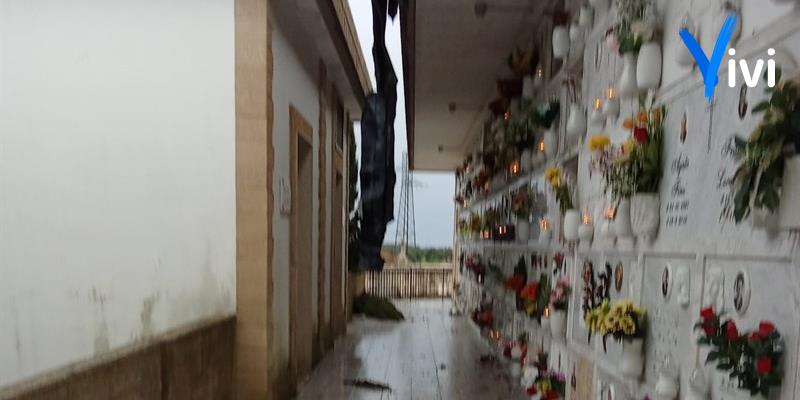 Maltempo e danni: il vento soffia forte sul cimitero di Castellaneta