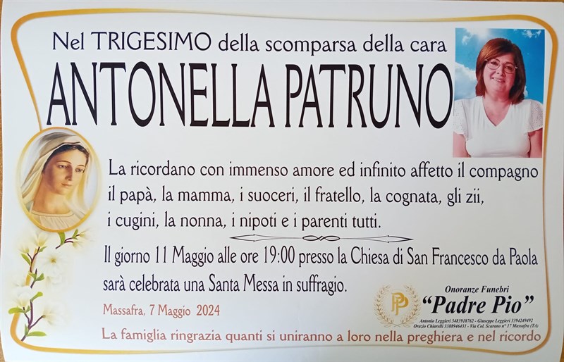 Trigesimo di Antonella Patruno