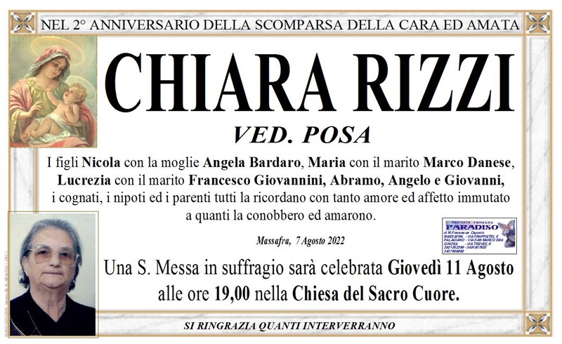 Anniversario di Chiara Rizzi