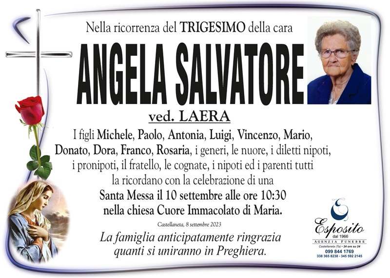 Trigesimo di Angela Salvatore