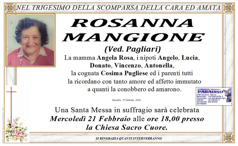 Trigesimo di Rosanna Mangione