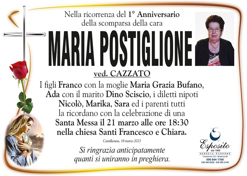 Anniversario di Maria Postiglione