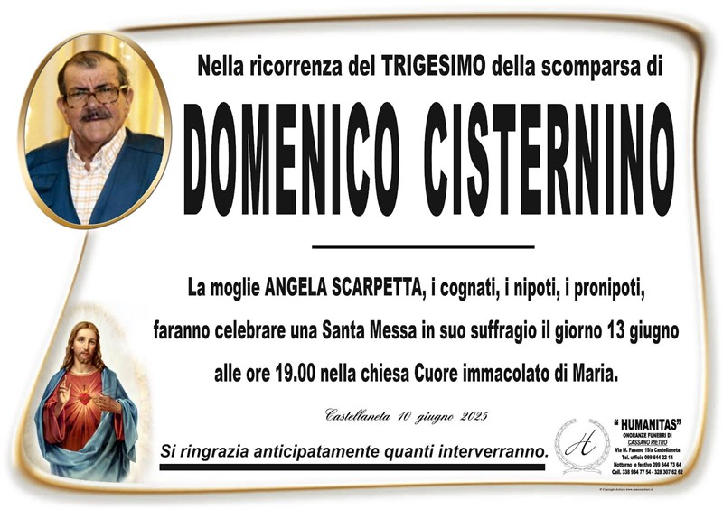 Trigesimo di Domenico Cisternino