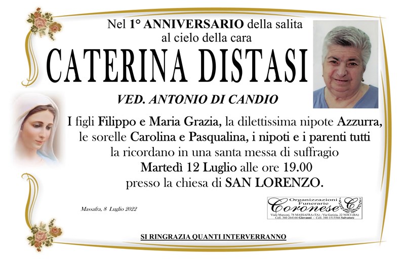 Anniversario di Caterina Distasi