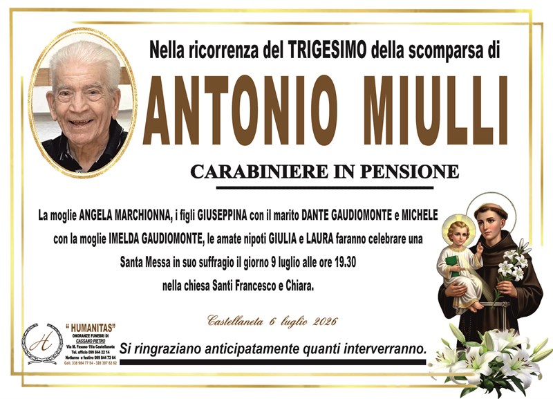 Trigesimo di Antonio Miulli