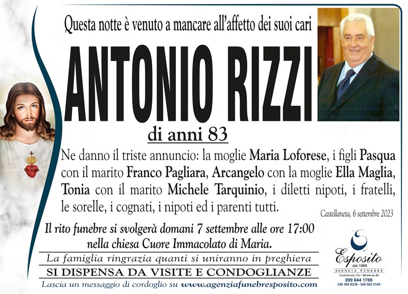 Anniversario di Antonio Rizzi