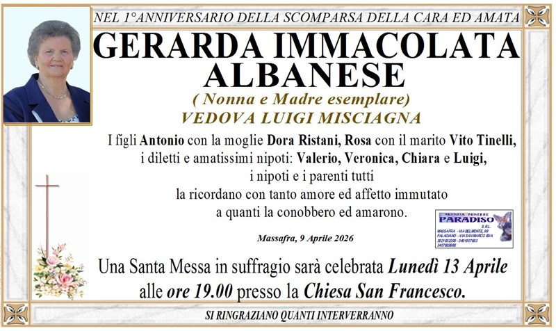 Anniversario di Gerarda Immacolata Albanese