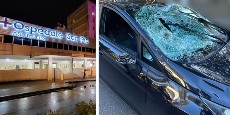 L'auto distrutta dopo l'impatto