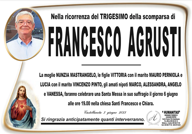Trigesimo di Francesco Agrusti