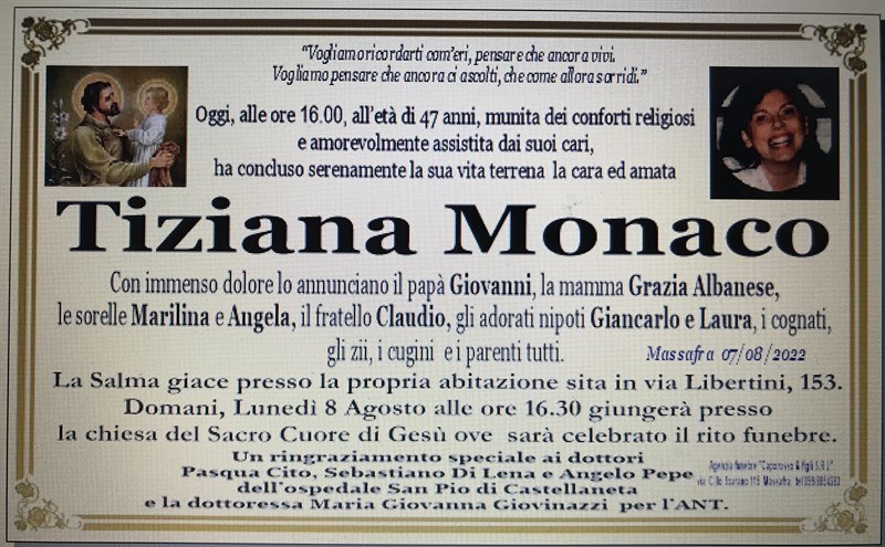 Trigesimo di Tiziana Monaco