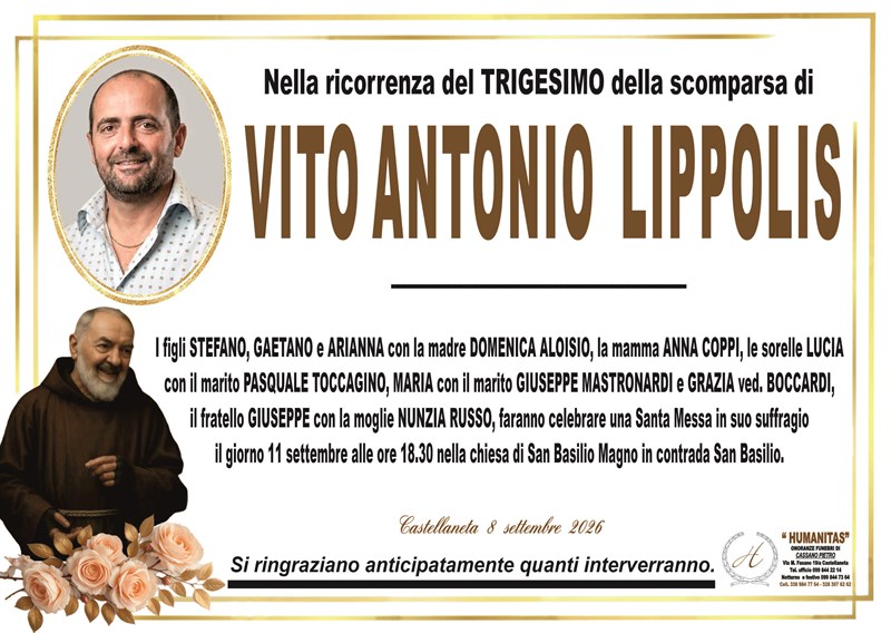 Trigesimo di Vito Antonio Lippolis