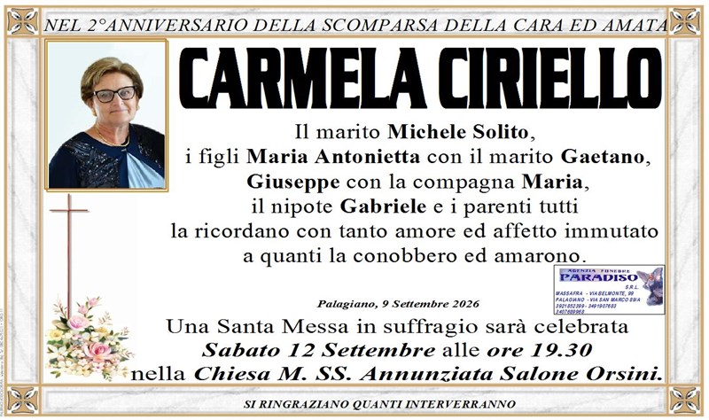 Anniversario di Carmela Ciriello