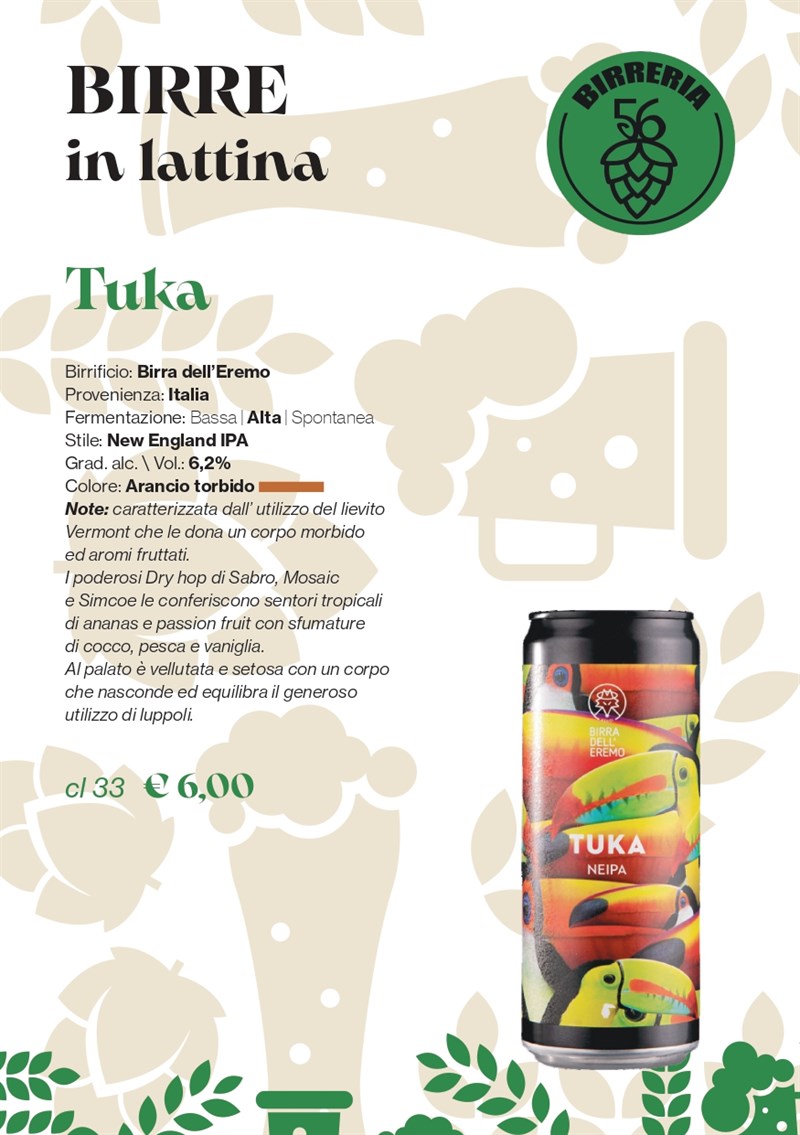 La proposta di Birreria 56