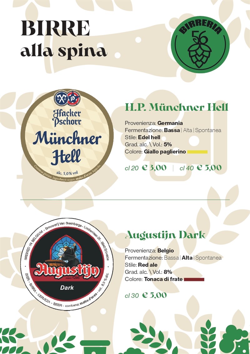 La proposta di Birreria 56
