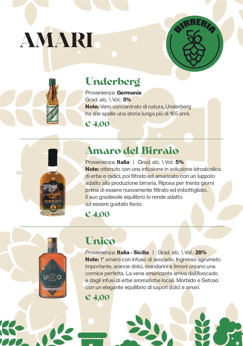 La proposta di Birreria 56