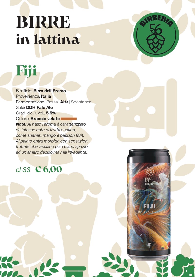 La proposta di Birreria 56