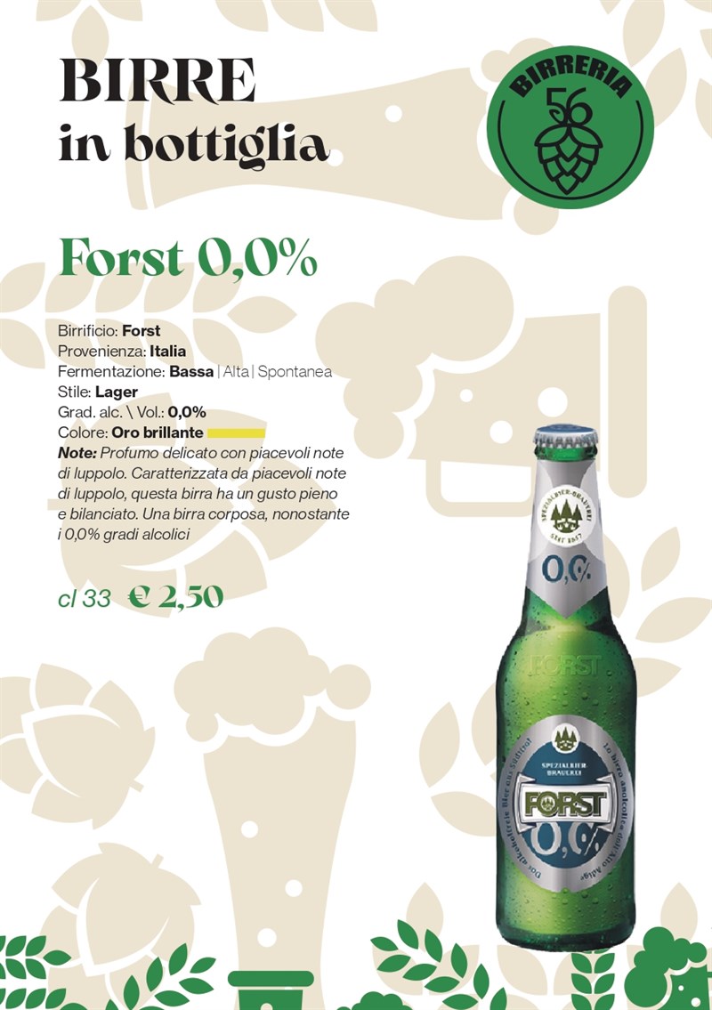 La proposta di Birreria 56