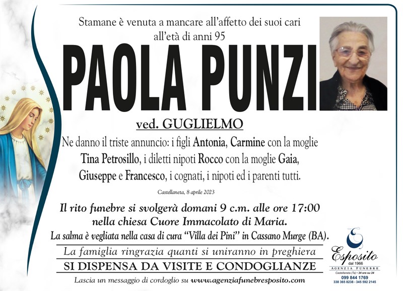 Trigesimo di Paola Punzi