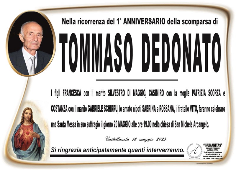 Anniversario di Tommaso Dedonato