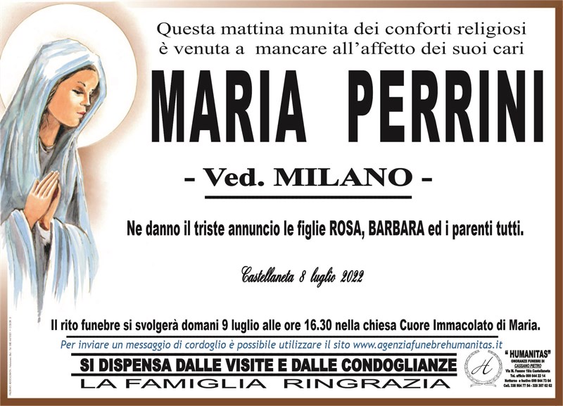 Trigesimo di Maria Perrini