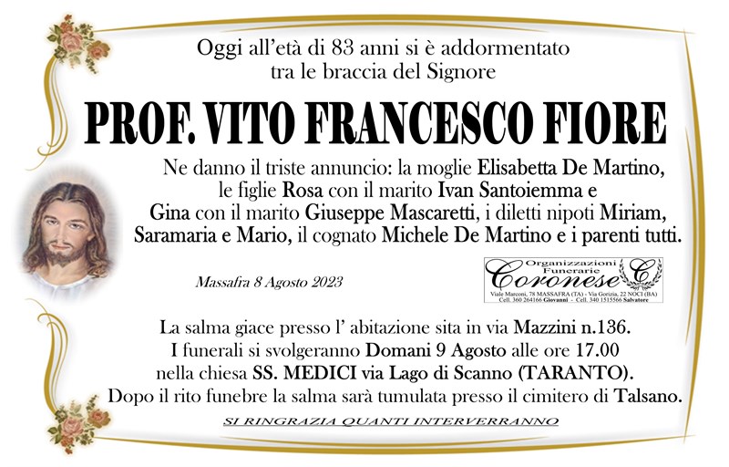 Trigesimo di Vito Francesco Fiore